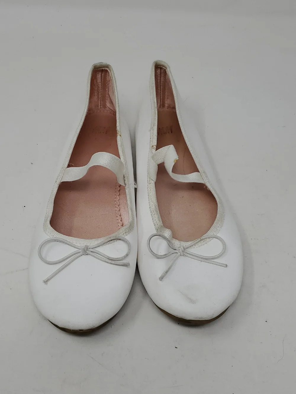 White Ballet Flats with Bow SIZE 2